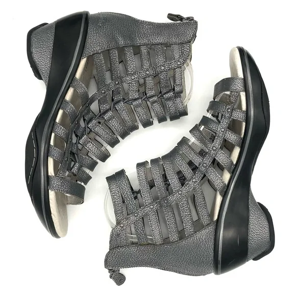 Jambu Brookline Metallic Gladiator Sandals Women’s Size 8 Cushioned Wedge Heel - Picture 6 of 8